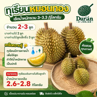 ทุเรียนหมอนทองเซ็ตน้ำหนักระหว่าง 3-3.3 กิโลกรัม จำนวน 2-3 ลูก