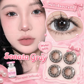 บิ๊กอายส์ลายดอกไม้ sonata / sunflower / Selena/jasmine gray รุ่นดอกไม้สีเทา kissylens