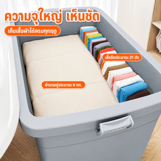 MULI กล่องเก็บของ กล่องพลาสติก ดีไซน์ใหม่ พลาสติก PP หนา กันน้ำ กันฝุ่น กล่องเก็บของขนาด 35/80/170/230/310/410L
