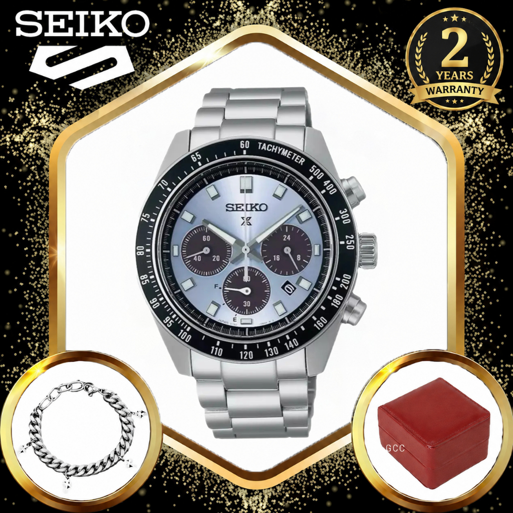 【รับประกัน 2 ปี】นาฬิกาผู้ชาย Seiko Prospex SSC915P1 ของแท้ 100% สายสแตนเลส ระบบควอตซ์จากญี่ปุ่น