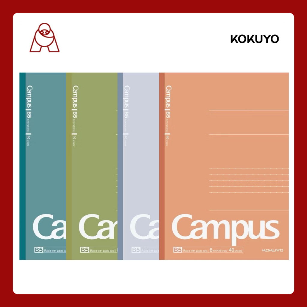 KOKUYO Campus Notebooks สมุดโน้ต ขนาด B5 / A5 40แผ่น สมุดบันทึก มีเส้น โทนสีพื้น คุณภาพจากญี่ปุ่น