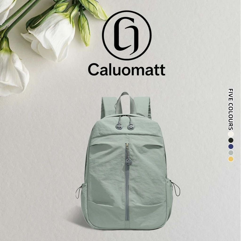 【Caluomatt.TH】กระเป๋าเป้ผ้าน้ำหนักเบา ดีไซน์มินิมอล กระเป๋าเป้ใส่แล็ปท็อป ใช้ไปโรงเรียน ทำงาน ท่องเที่ยว