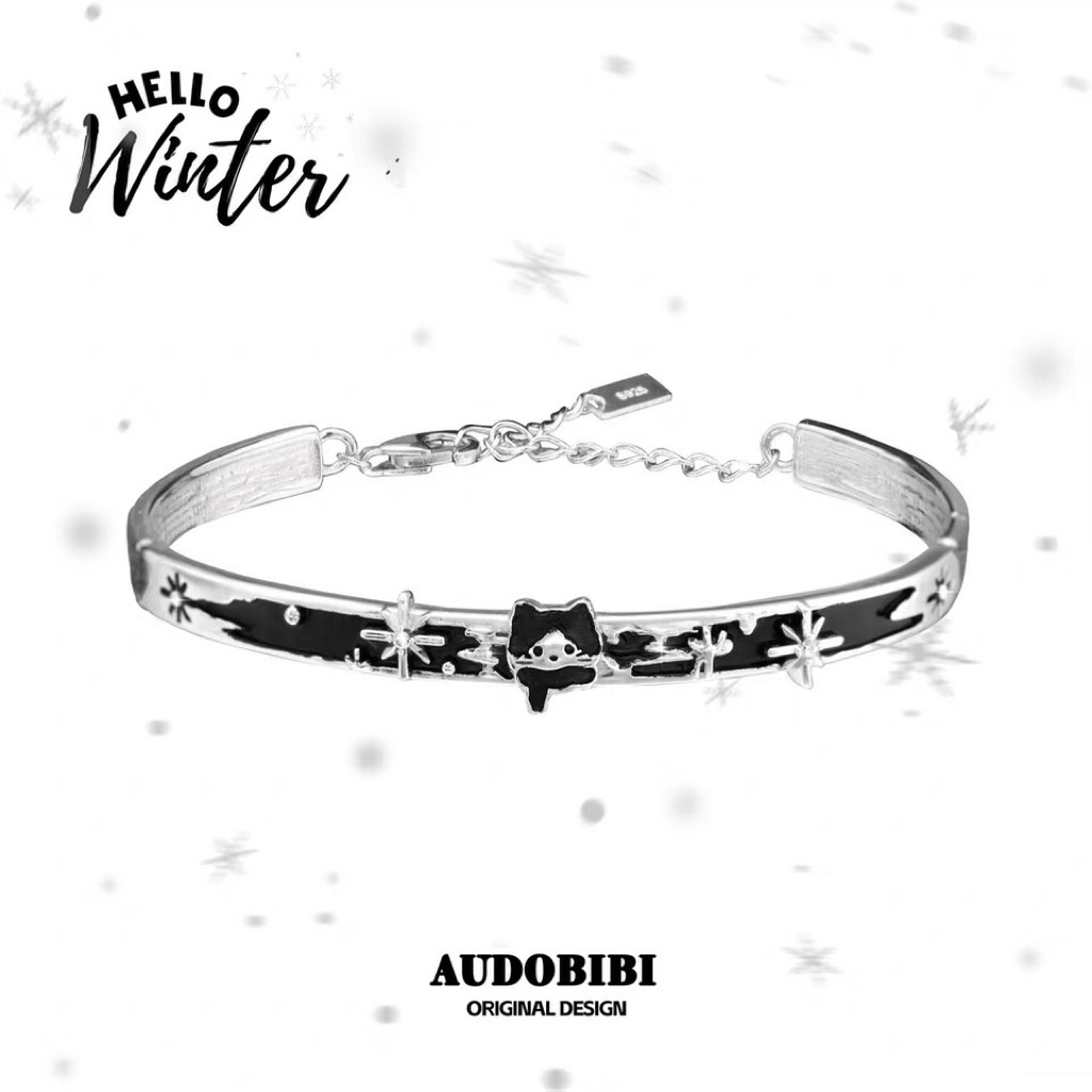 AUDOBIBI - Snowy Little Cat Bracelet กำไล Snowy Little Cat เงินแท้ 92.5% - ปรับขนาดได้