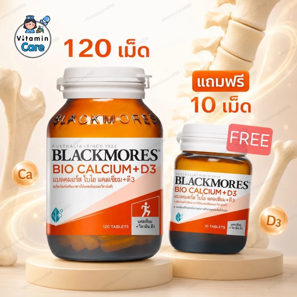 บำรุงกระดูก Blackmores Bio Calcium + D3 แคลเซียม แบลคมอร์ส 500 มก.+วิตามินดี 3