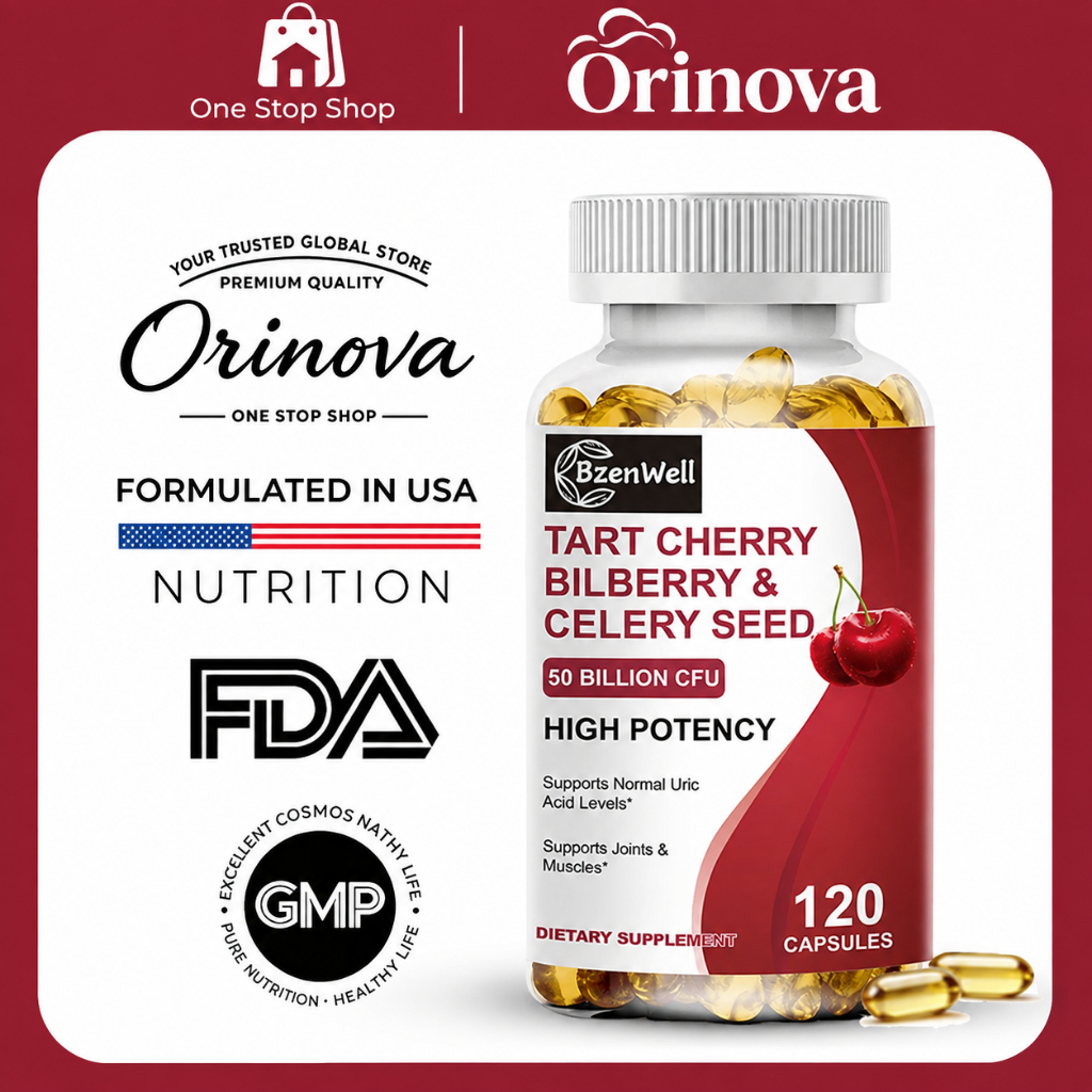 BzenWell Tart Cherry Celery Seed อาหารเสริมสารสกัดเชอร์รี่ เมล็ดเซเลอรี่ ดูแลข้อต่อ สารต้านอนุมูลอิสระ [120 แคปซูล]