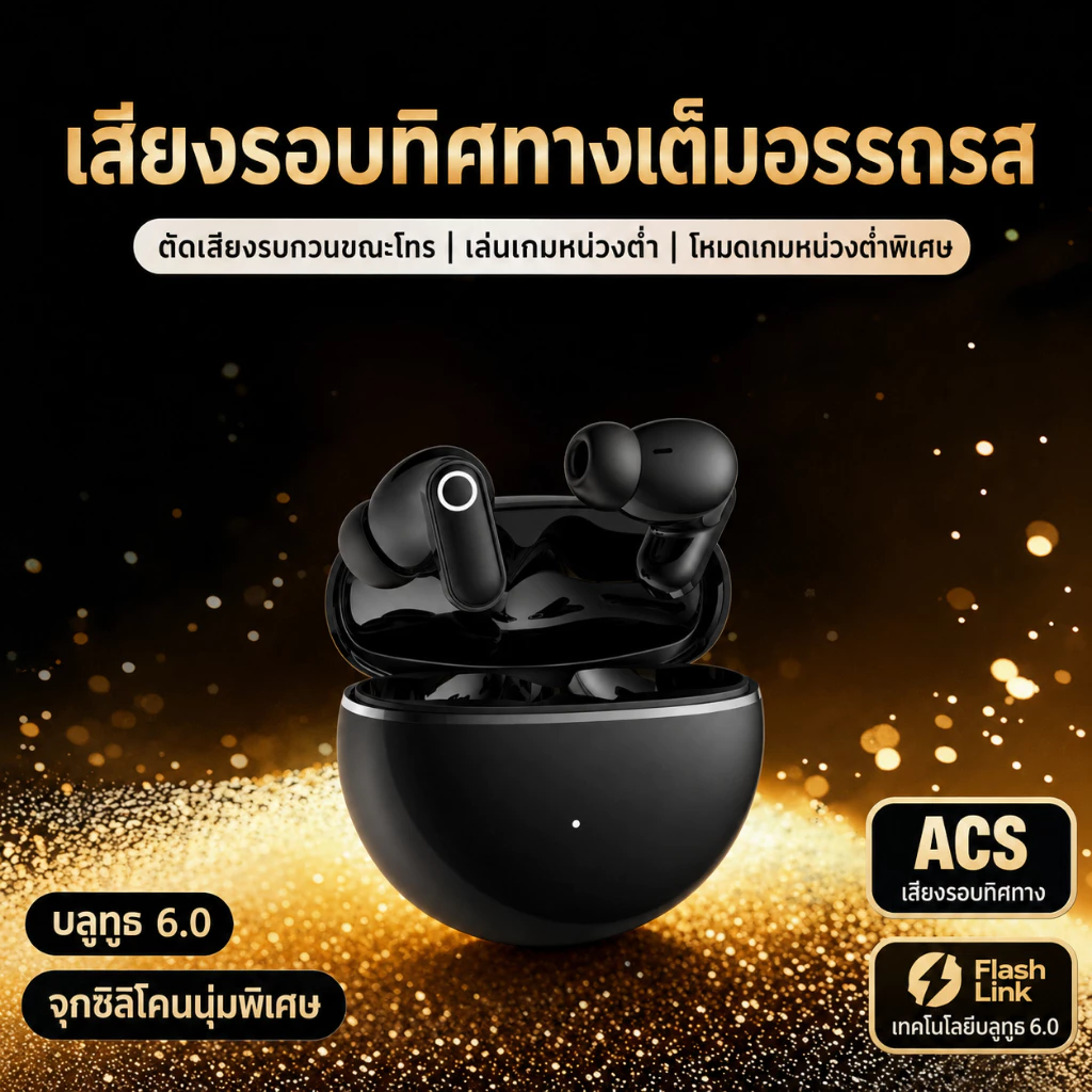 【การรับประกันในไทย】หูฟังบลูทูธแบบใส่ในหู B41, Hi-Res LDAC หูฟังไร้สายแท้ มาพร้อมระบบตัดเสียงรบกวนและโหมดเกม