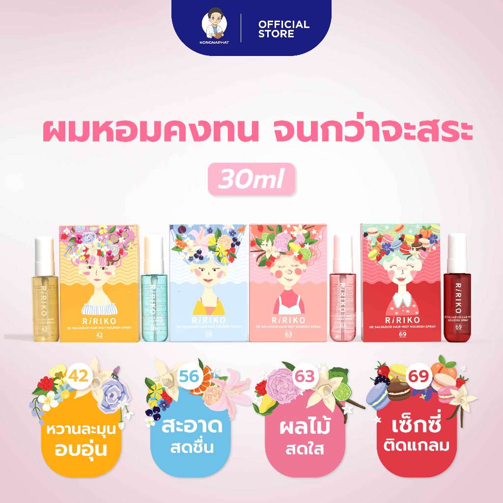 RIRIKO DE SALVADOR HAIR MIST NURISH SPRAY - สเปรย์น้ำหอมบำรุ