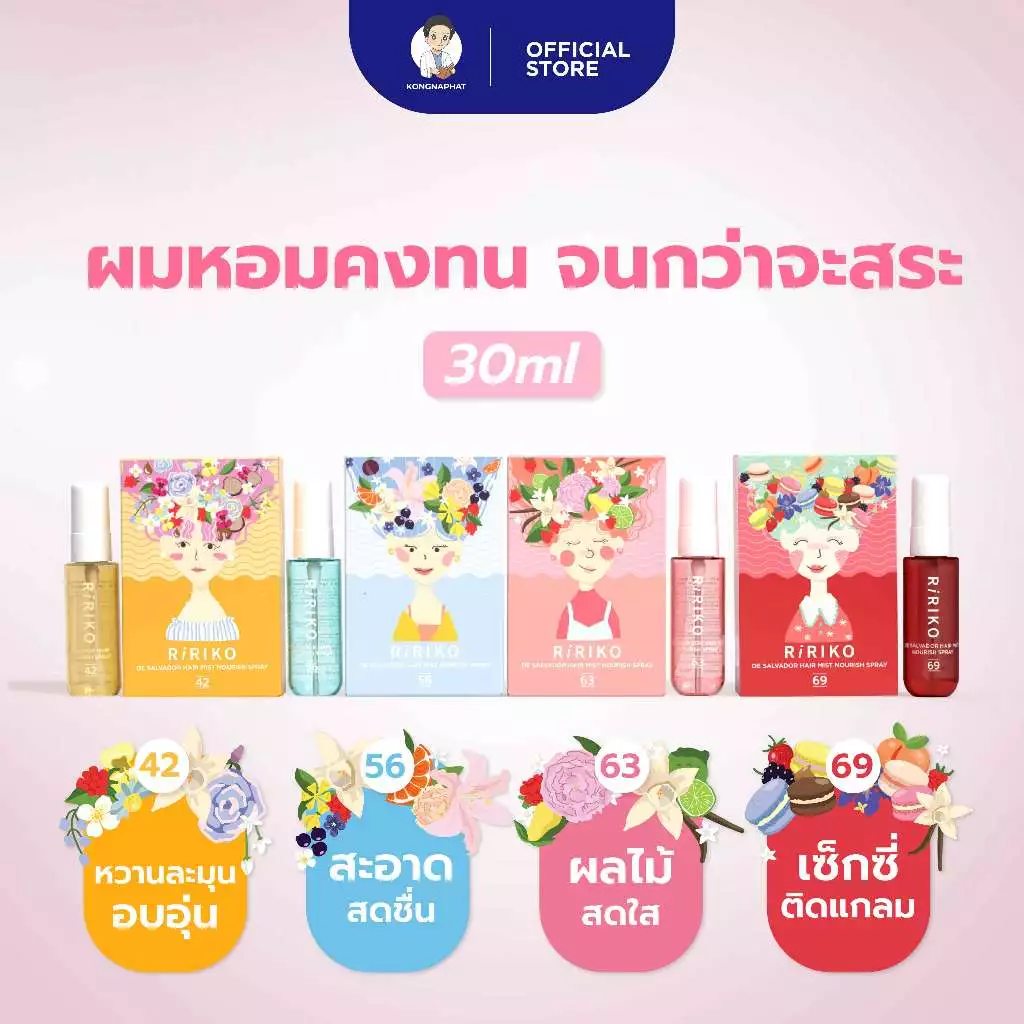RIRIKO DE SALVADOR HAIR MIST NURISH SPRAY - สเปรย์น้ำหอมบำรุงผม