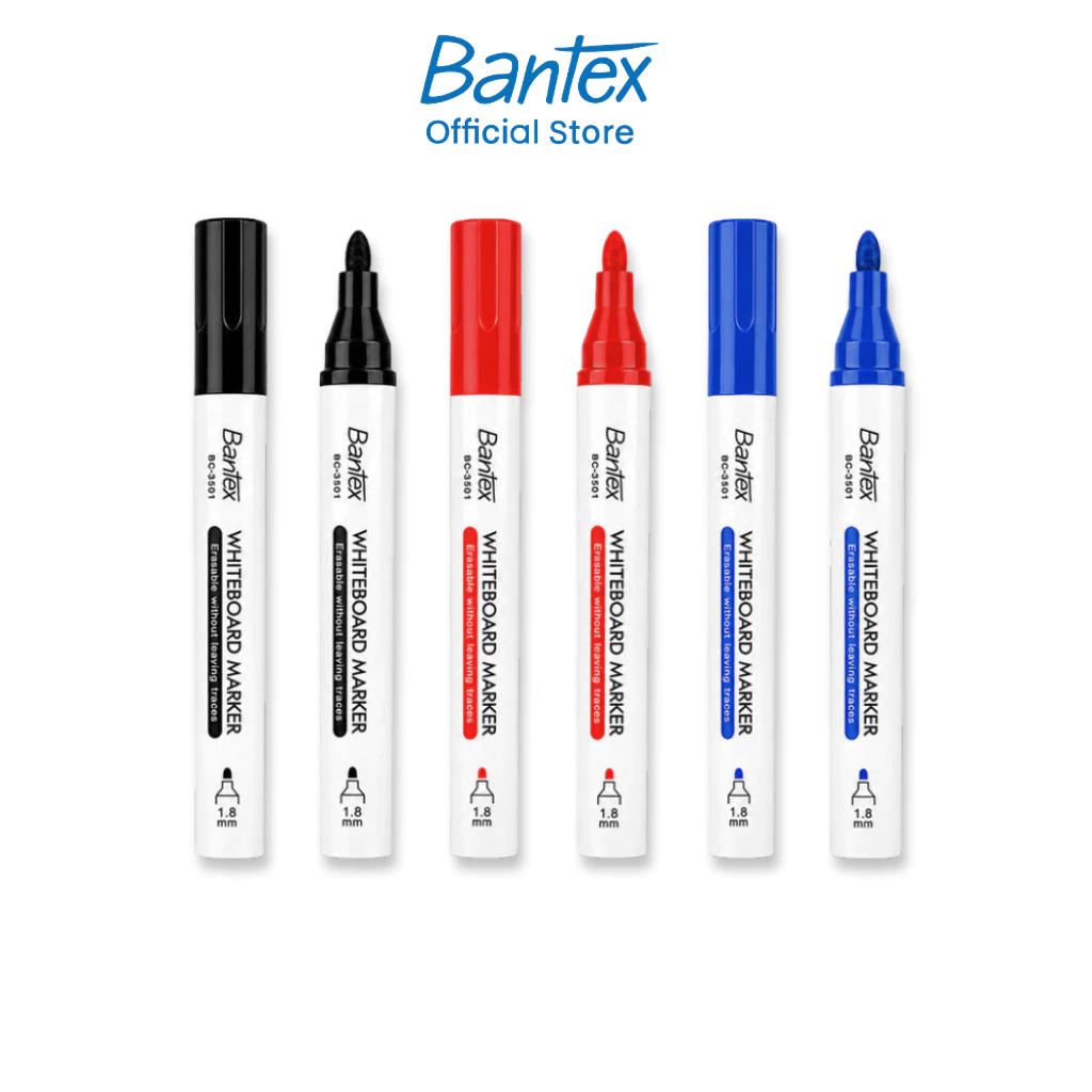Bantex ปากกาไวท์บอร์ด ปากกามาร์กเกอร์ ลบได้ หัวกลม ขนาดเส้น 1.8มม Whiteboard Marker