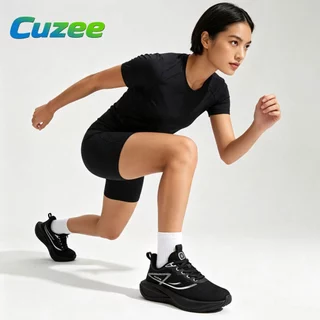 รองเท้าวิ่งหญิง Cuzee ชาย ระบายอากาศได้ดี น้ำหนักเบา ยืดหยุ่นสูง เหมาะสำหรับนักเรียน รองเท้ากีฬาอัลตร้าไลท์ หลากสี