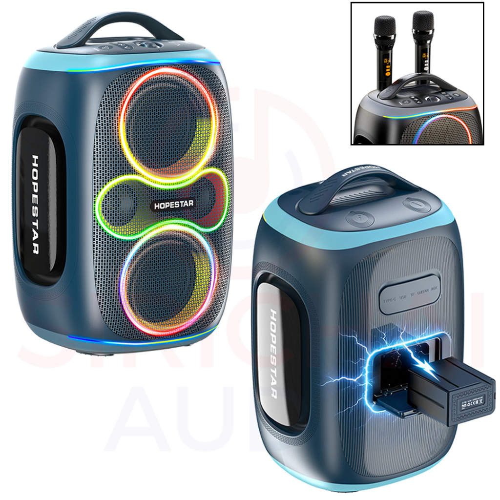 ลำโพงบลูทูธ HOPESTAR รุ่น PARTY130 ULTRA ไมค์ลอยคู่ 450วัตต์ ระบบAi EQ