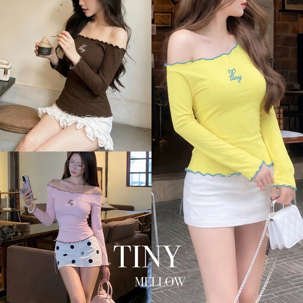 AIVY TOP  - เสื้อแขนยาว เสื้อยืด ผ้ายูนิ ผ้ายืดหยุ่นใส่สบาย 