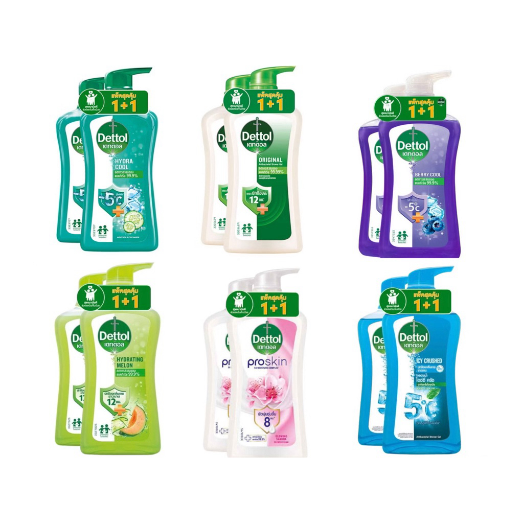 Dettol เดทตอล เจลอาบน้ำ 450 มล. แพ็คคู่ 1+1