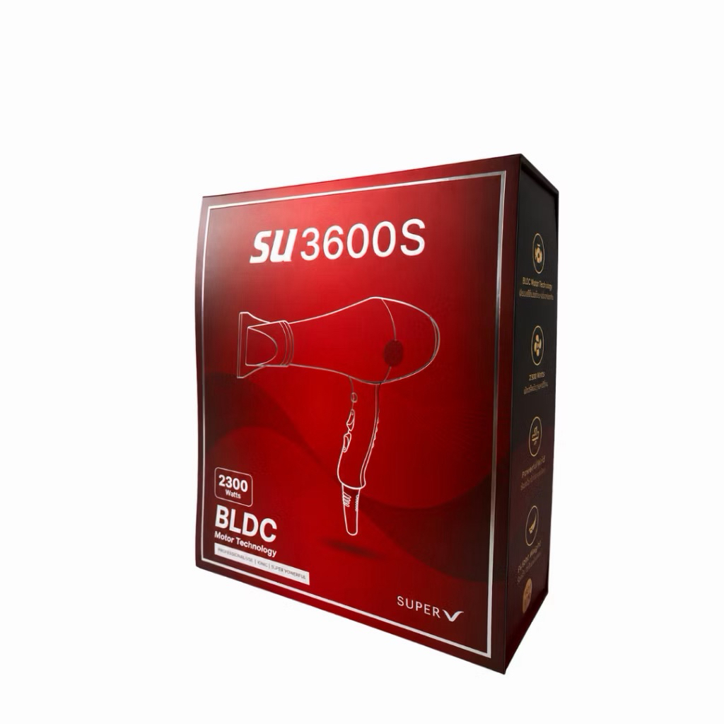[New] Super V SU 3600s ไดร์เป่าผมความเร็วสูง พลังลมแรง ผมแห้งไว