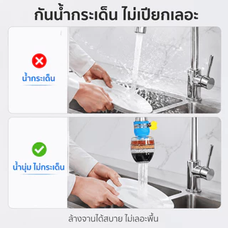 🔥พร้อมส่งในไทย✨หัวต่อก๊อกน้ำ(หินชั้นกรอง6ชั้น)กันน้ำกระเด็น หัวกรองก๊อกน้ำ ที่กรองน้ำ หัวกรองน้ำ ที่กรองน้ำประปา