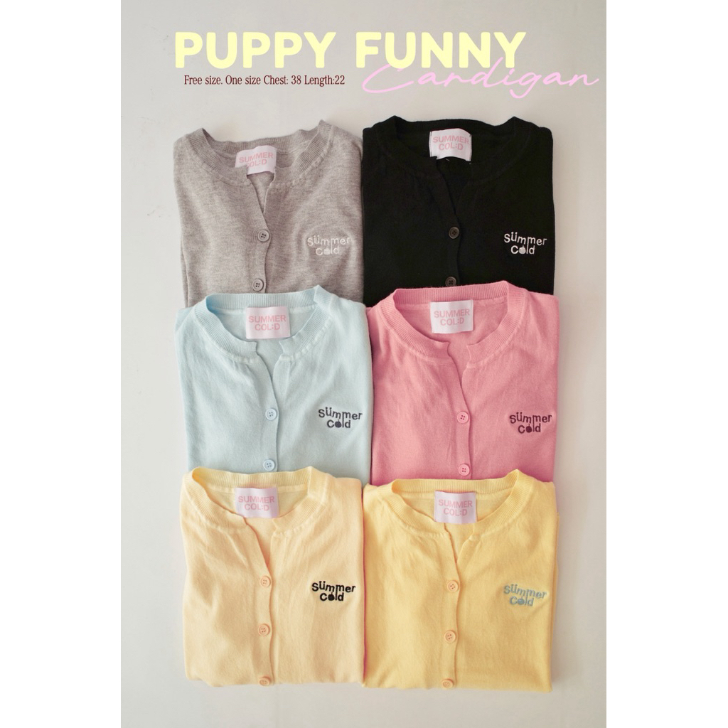 (สินค้าพร้อมส่ง) summercold - puppy funny cardigan