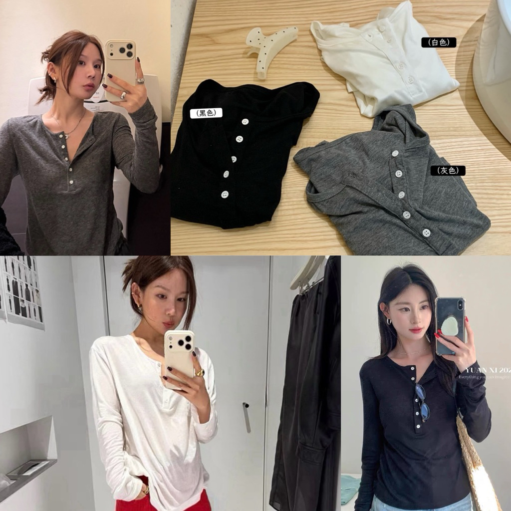 10783# เสื้อแขนยาว กระดุมปลดได้ เนื้อผ้าดี งานสวย TAG:WG.WE