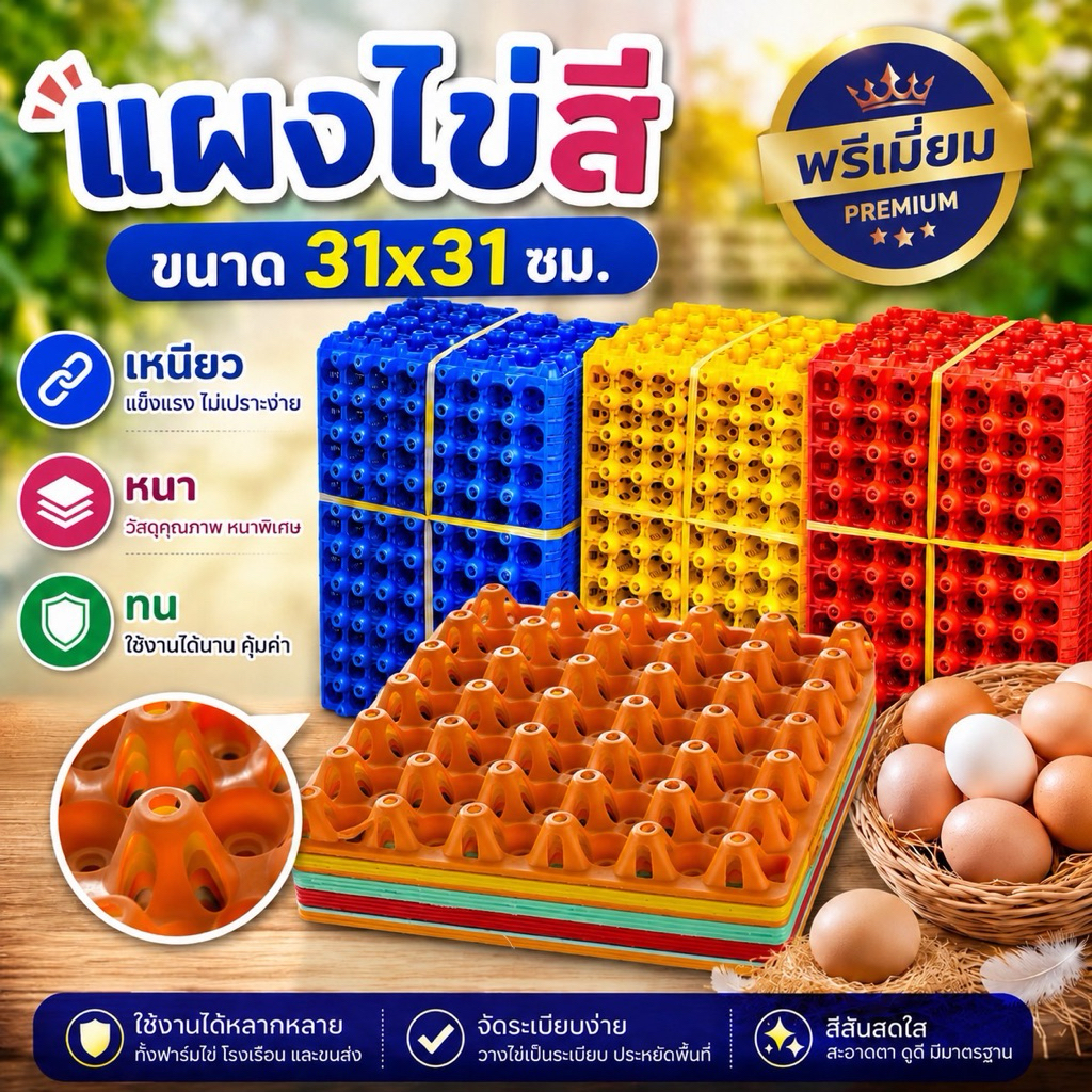 แผงไข่ใหญ่(ขนาด31x31ซม.)แผงใหม่ใส่ไข่ได้30ฟอง(ราคาต่อ1แผง)