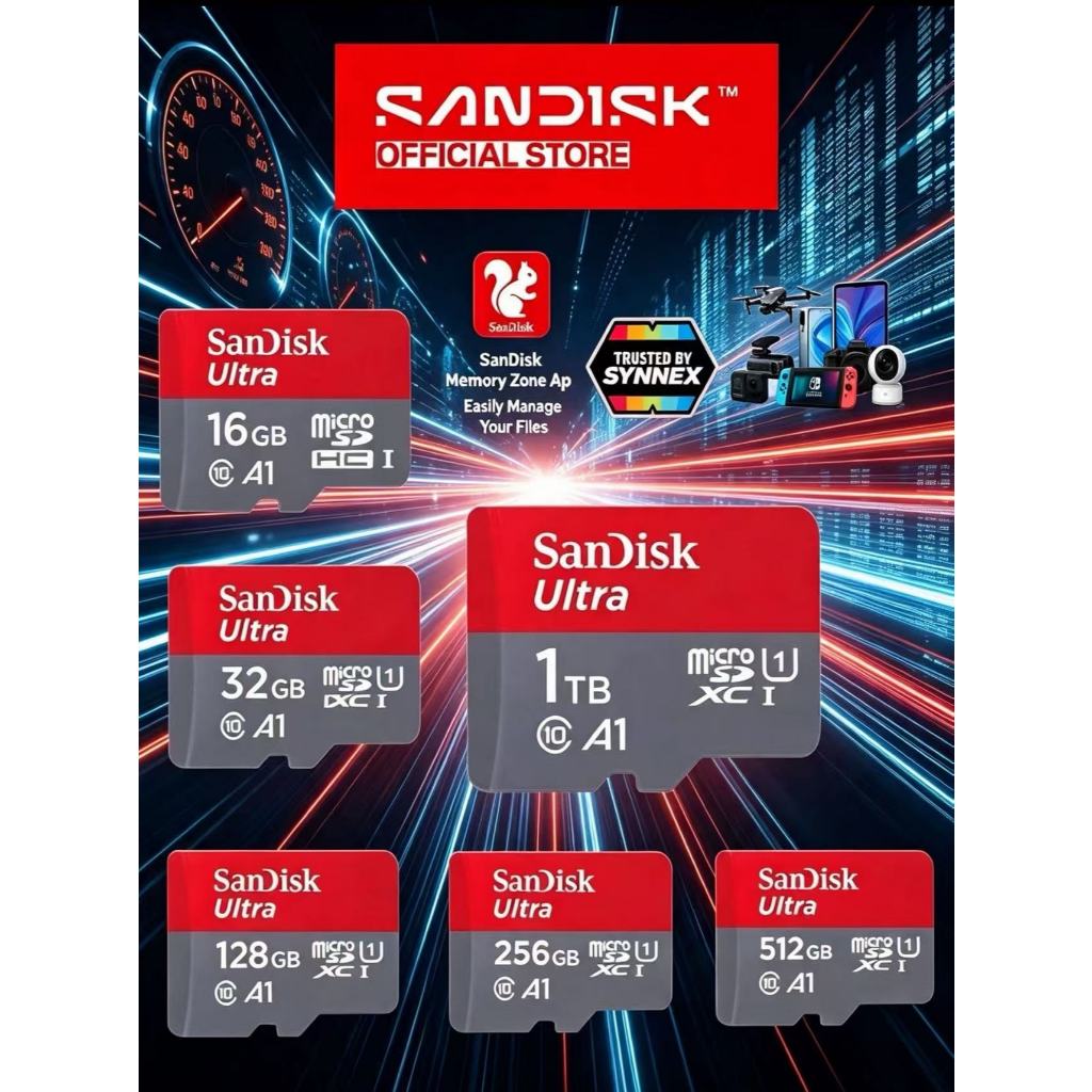Sandisk Ultra and Ultra go Micro SDCard 16GB to 1TB Class10 A1 (SDSQUAB / SDSQUG)เมมโมรี่การ์ด TFCard แท๊บเล็ต