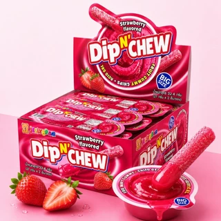 (กล่อง) Dip N' Chew เยลลี่แท่ง จิ้ม ดิป ซอสผลไม้ (ตรา เจลลี่แบร์) พร้อมส่ง