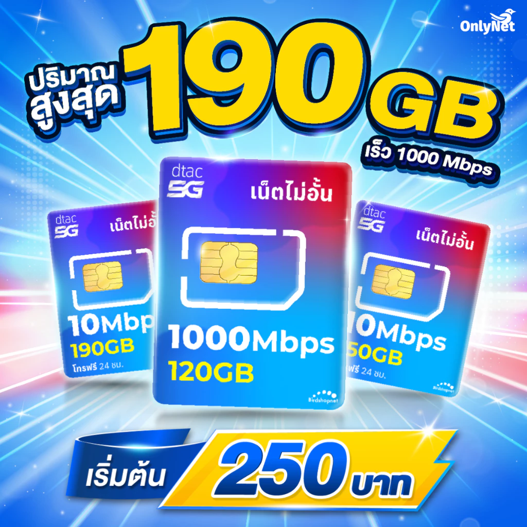 ส่งด่วน 🛵 (ใช้ฟรีเดือนแรก) ซิมเทพ DTAC เน็ตไม่อั้น 20 Mbps (เน็ตอย่างเดียว 80GB) นาน 12 เดือน ซิมเทพดีแทค เน็ตแรง