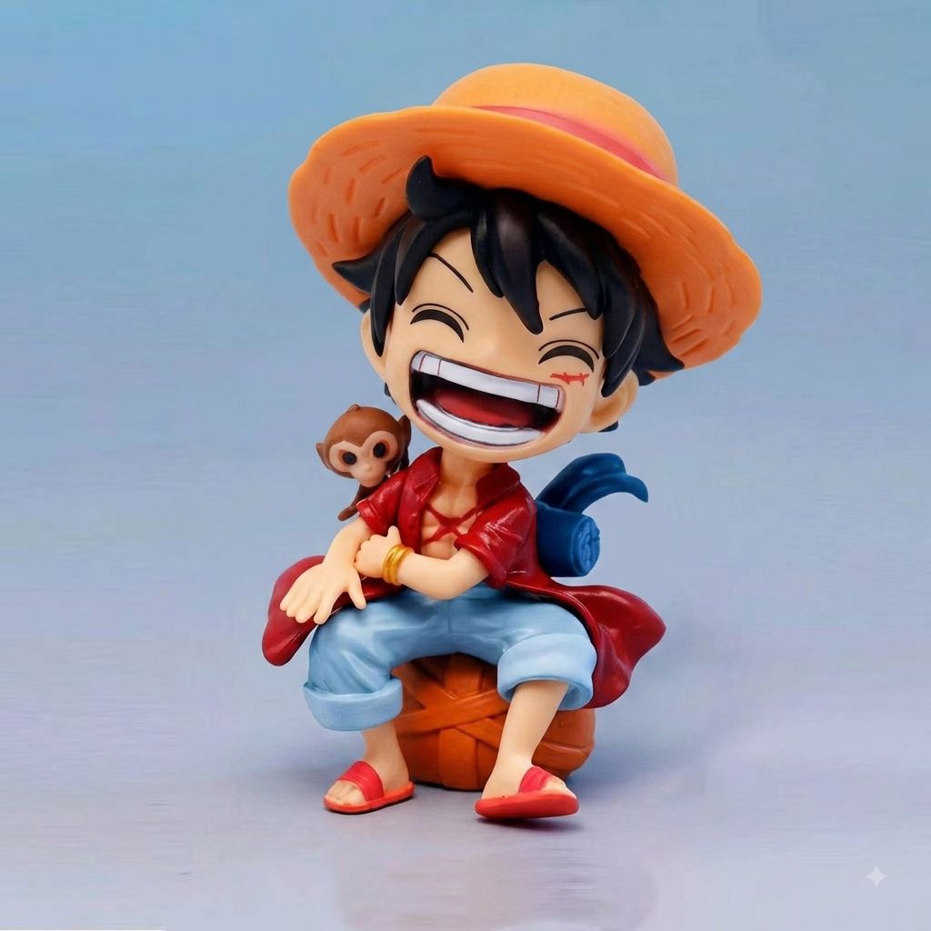 จัดส่งจากกรุงเทพฯ 13ซม.โมเดลฟิกเกอร์ PVC อนิเมะวันพีซ One Piece รุ่น Q ท่านั่งหัวเราะ Luffy Zoro Sanji Action Figures