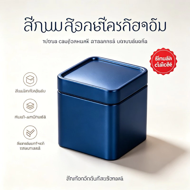 กระป๋องเก็บใบชาทรงสี่เหลี่ยมจิ๋ว พิมพ์ลายสวยฝาปิดสนิท กันความชื้น พกพาได้ พร้อมส่งในไทย Tea Canister