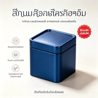 กระป๋องเก็บใบชาทรงสี่เหลี่ยมจิ๋ว พิมพ์ลายสวยฝาปิดสนิท กันความชื้น พกพาได้ พร้อมส่งในไทย Tea Canister