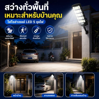 Ofeel โซล่าเซลล์ ไฟถนน 4000000W ซื้อ 1 แถม 1 ไฟโซล่าเซลล์ IP69 กันน้ำและกันฟ้าผ่ Solar Light แสงสีขาว ระบบเซนเซอร์