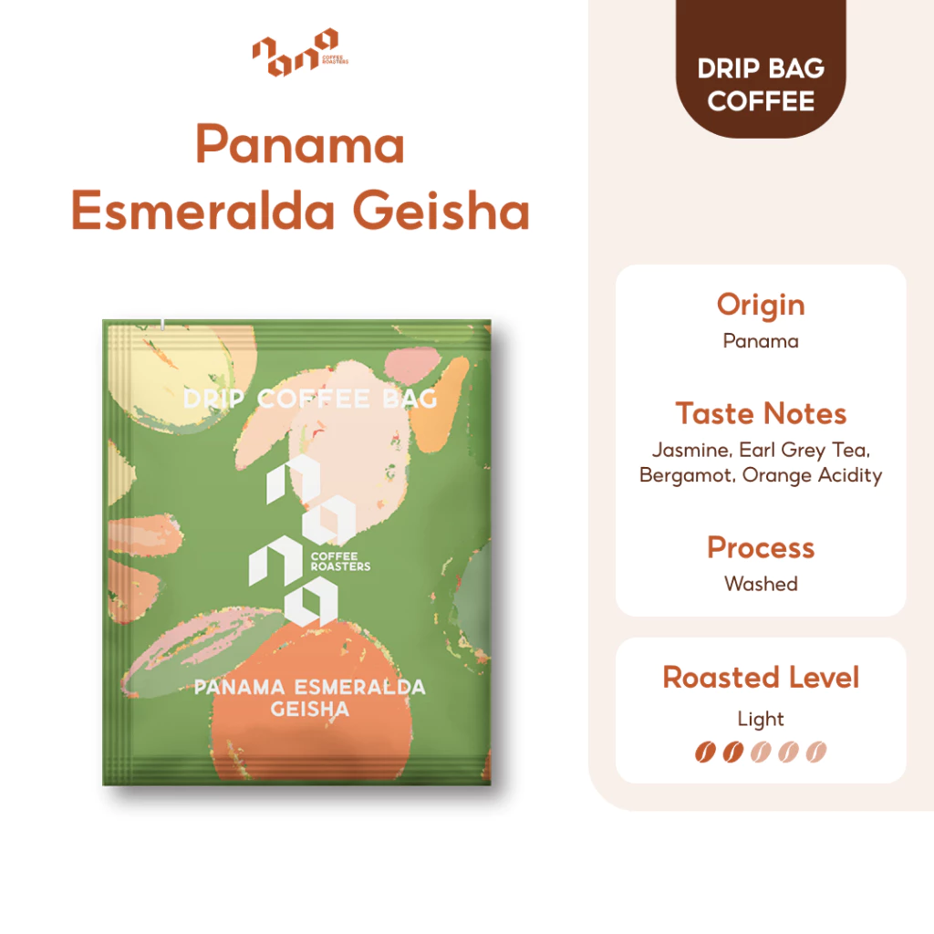 กาแฟดริป Drip Bag คั่วอ่อน แบบซอง - Panama Esmeralda Geisha by Nana Coffee Roasters