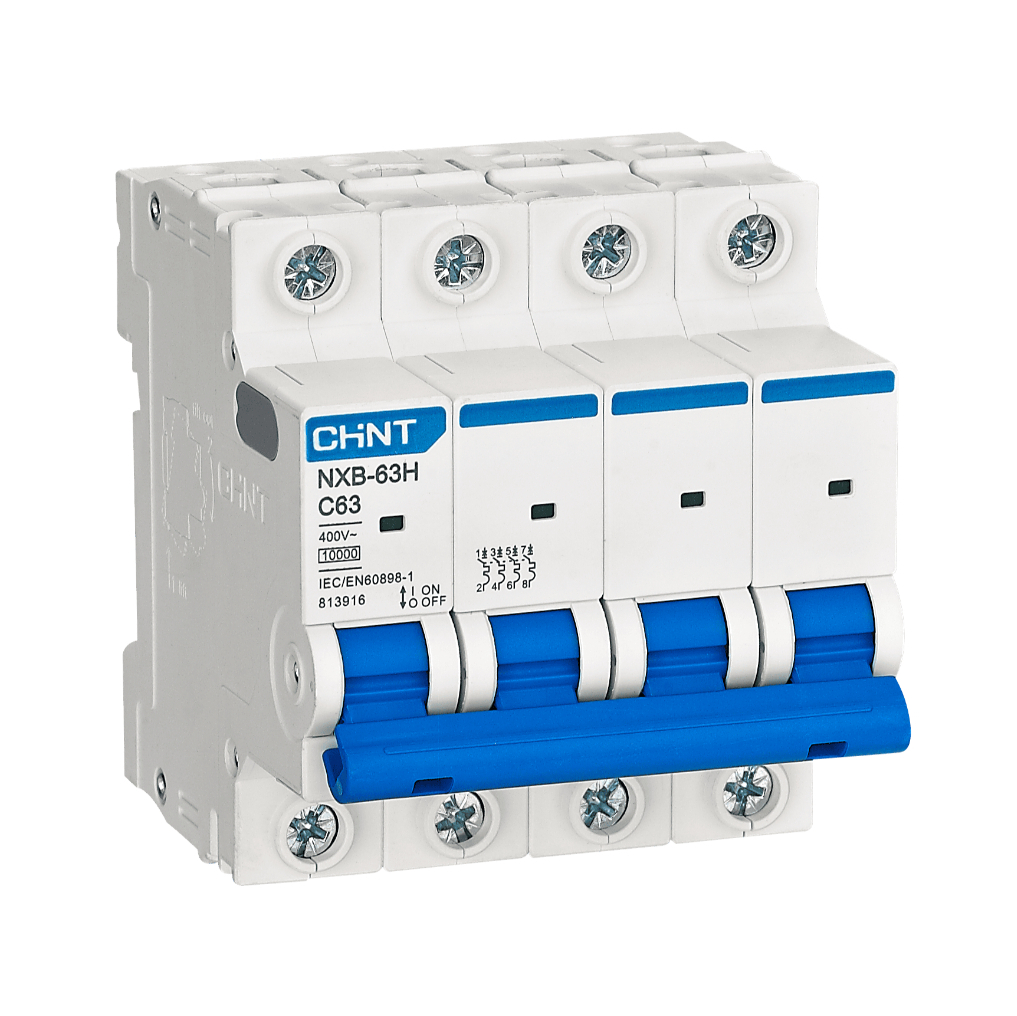NXB-63H 4P 10kA (Curve C) เซอร์กิตเบรกเกอร์ / ลูกย่อย MCB Miniature Circuit Breaker มินิเอเจอร์ ลูกเ