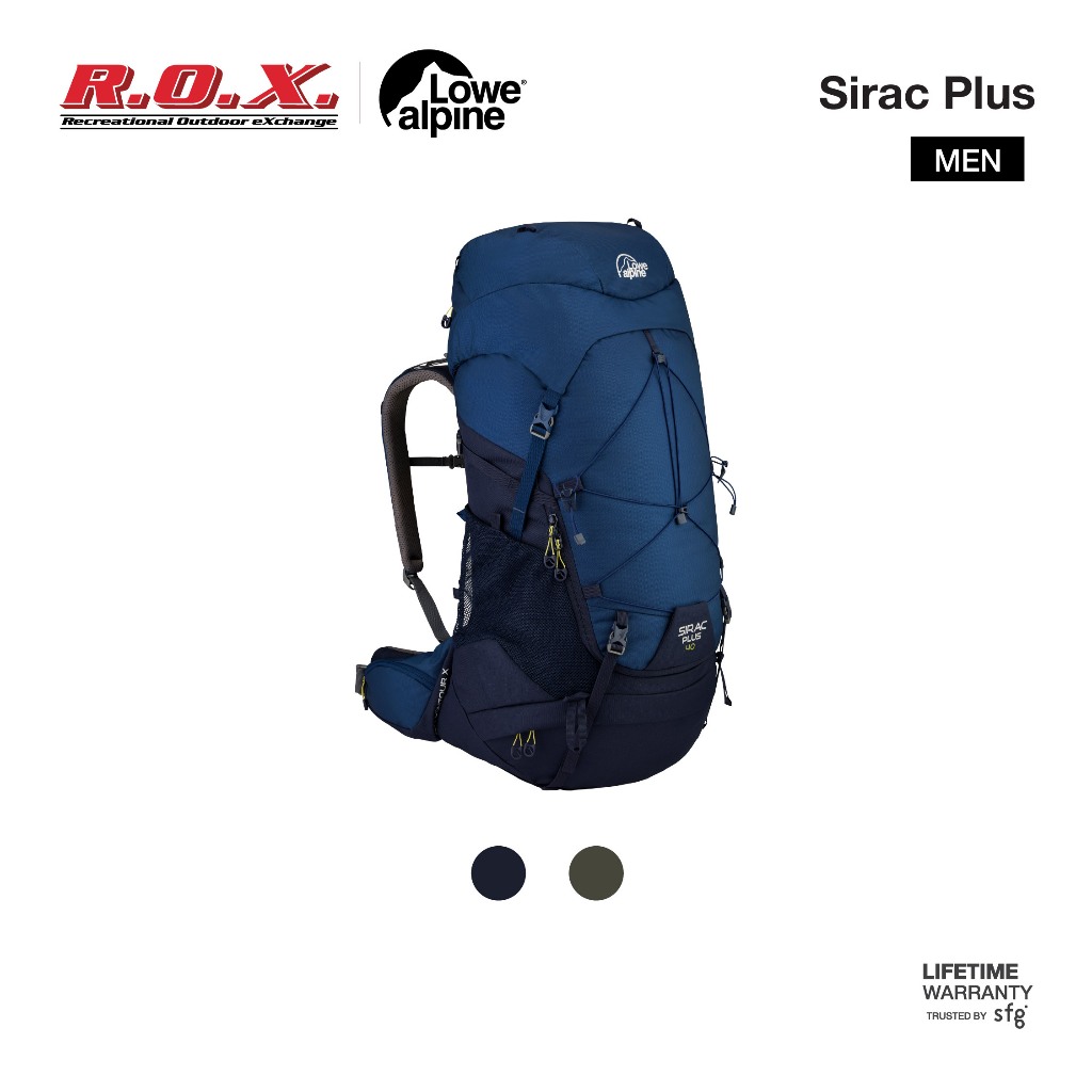 Lowe Alpine Sirac Plus กระเป๋าเป้เดินป่า Trekking Backpack 40L 50L 65L Air Contour™ X สำหรับ Multi-D