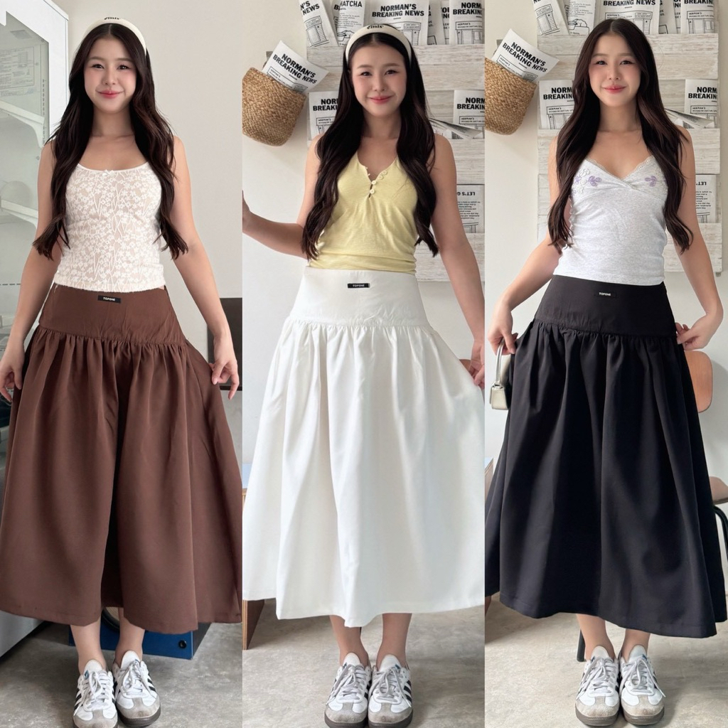 กระโปรงยาว Baby daisy midi long ดีเทลซิปข้าง มาใหม่สุดน่ารัก