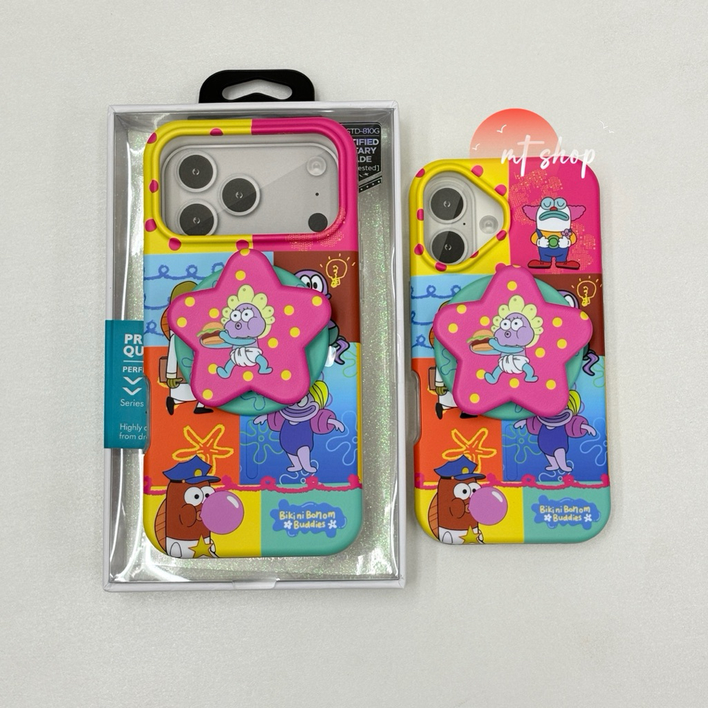 Caseเคส MagSafe+Griptok SpongeBob SquarePants เคส2ชิ้น สำหรับรุ่นไอโฟน 17 17Pro 17ProMax