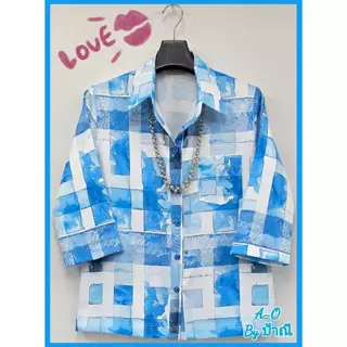 เสื้อปกเชิ้ตแขนสี่ส่วนกระเป๋า1ใบ
