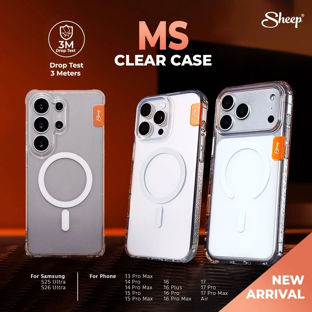 [Sheep Clear MS For iPhone&Samsung] เคสใสสำหรับไอโฟน13/14/15/16/17 Series และ S25 S26 Ultra เคสชาร์จแม่เหล็ก กันกระแทก