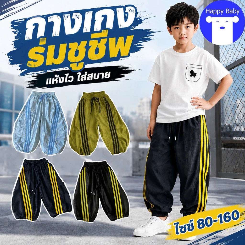 กางเกงขาจั๊มเด็ก กางเกงกันยุงสำหรับเด็ก น้ำหนักเบา แห้งเร็ว เหมาะกับหน้าร้อน