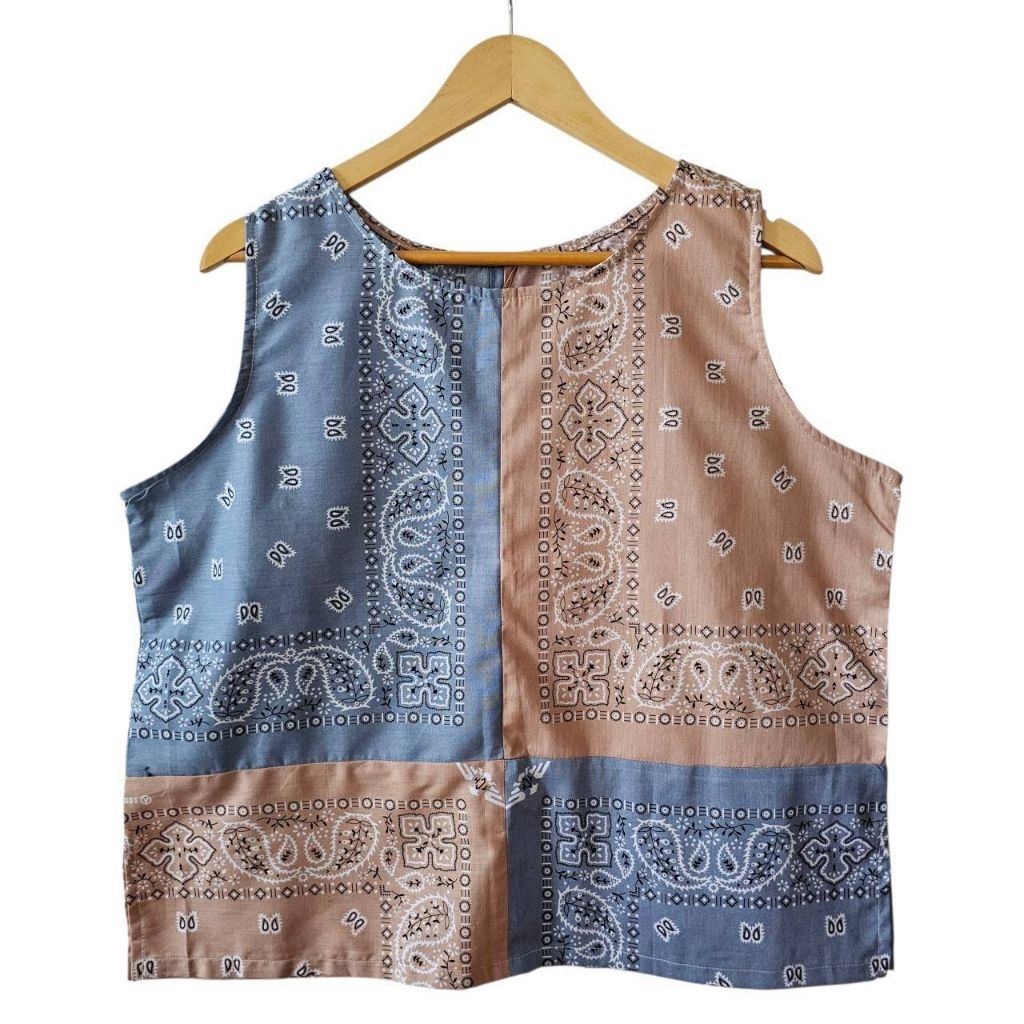 เสื้อกล้ามผู้หญิง ผ้าเช็ดหน้า Bandana ผ้าคอตต้อน100% ไซส์46"ยาว24"