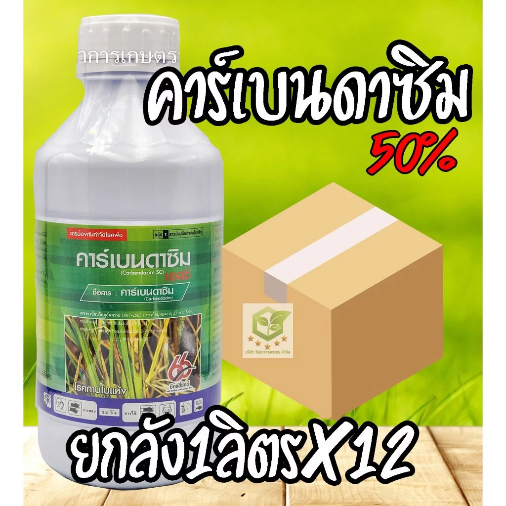 / ยกลัง12ขวด / คาร์เบนดาซิม 66 ขนาด1 ลิตร สารป้องกันและกำจัดโรคพืช ดูดซึม ใบไหม้ ใบขีดสีน้ำตาล ใบจุด กาบใบแห้ง โรคราแป้ง