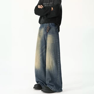 Baggy S-5XL กางเกงยีนส์ขายาวผู้ชาย ทรงขาตรง เอวสูง สไตล์เกาหลี ใส่ได้หลายโอกาส