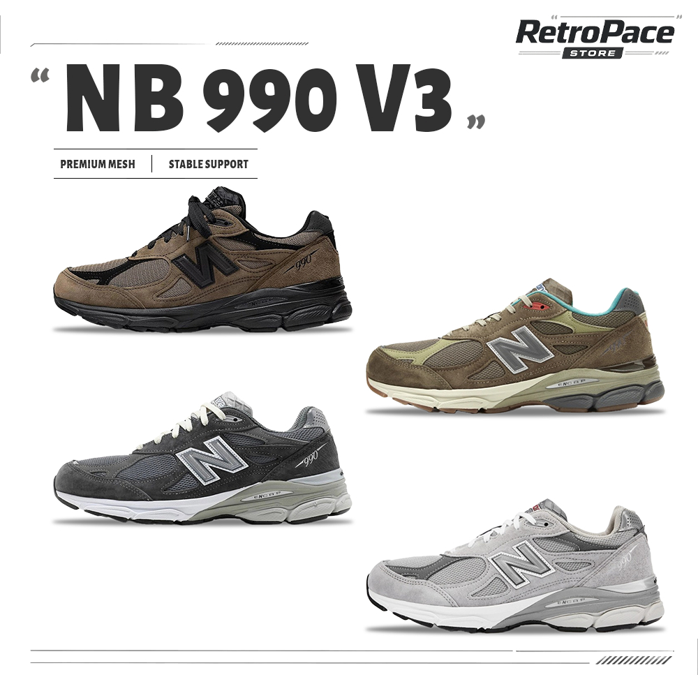 📸  NB 990 V3 รองเท้ากีฬา ▶️【ของแท้ 100%】M990GY3/M990BD3/M990KT3/M990JJ3