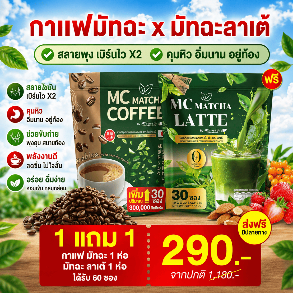 Mc Matcha ลาเต้ & Mc Matcha ลาเต้ ❗จัดส่ง พรุ้งนี้ คุมหิว ลดกินจุกจิก - Official Store MMC99_บริษัท 