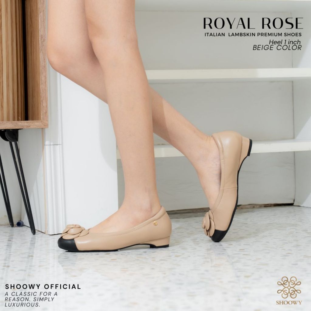 Shoowy รองเท้าหนังแกะรุ่น Royal Rose Beige color (สีเบจ)