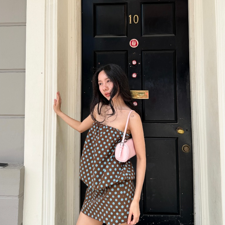 Dotty Mini Dress เดรสเกาะอกลายจุด
