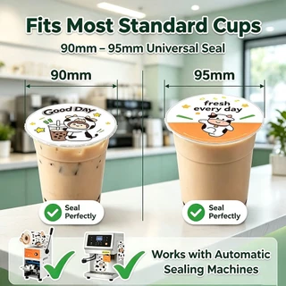 ฟิล์มซีลฝาแก้วพลาสติก ม้วนฟิล์ม ชาไข่มุก 3000ดวง(1 ม้วน)smile Etc.