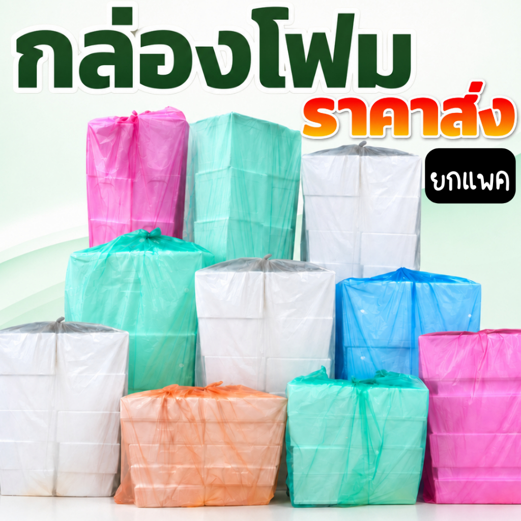 กล่องโฟม(*ยกแพค*) กล่องโฟม 10-40 กิโลกรัม กล่องโฟมแช่อาหาร เครื่องดื่ม เก็บความเย็น ราคาส่ง แบบยกแพค