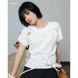 เสื้อแขนสั้นเว้าแขน Cut-Out Tee #FMBL-E2T257 #COE
