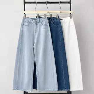 Atipashop - Nolan Jeans (#A060) กางเกงยีนส์ ขายาว กระบอกกลางตรง ดีเทลป้ายหนัง