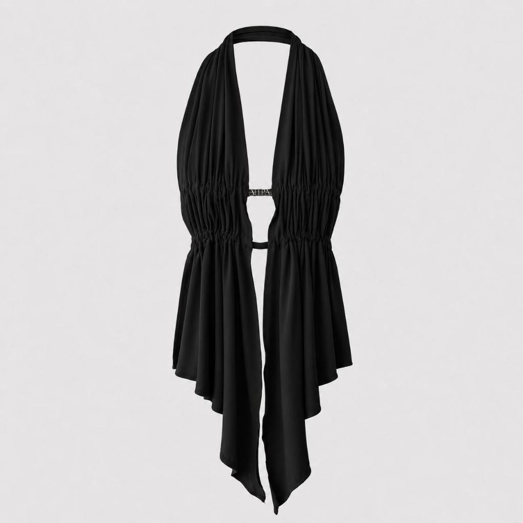 Atipa - Elan Halter Top เสื้อคล้องคอ ดีเทลจับจีบ รูดระบาย เซ็กซี่ สายปาร์ตี้