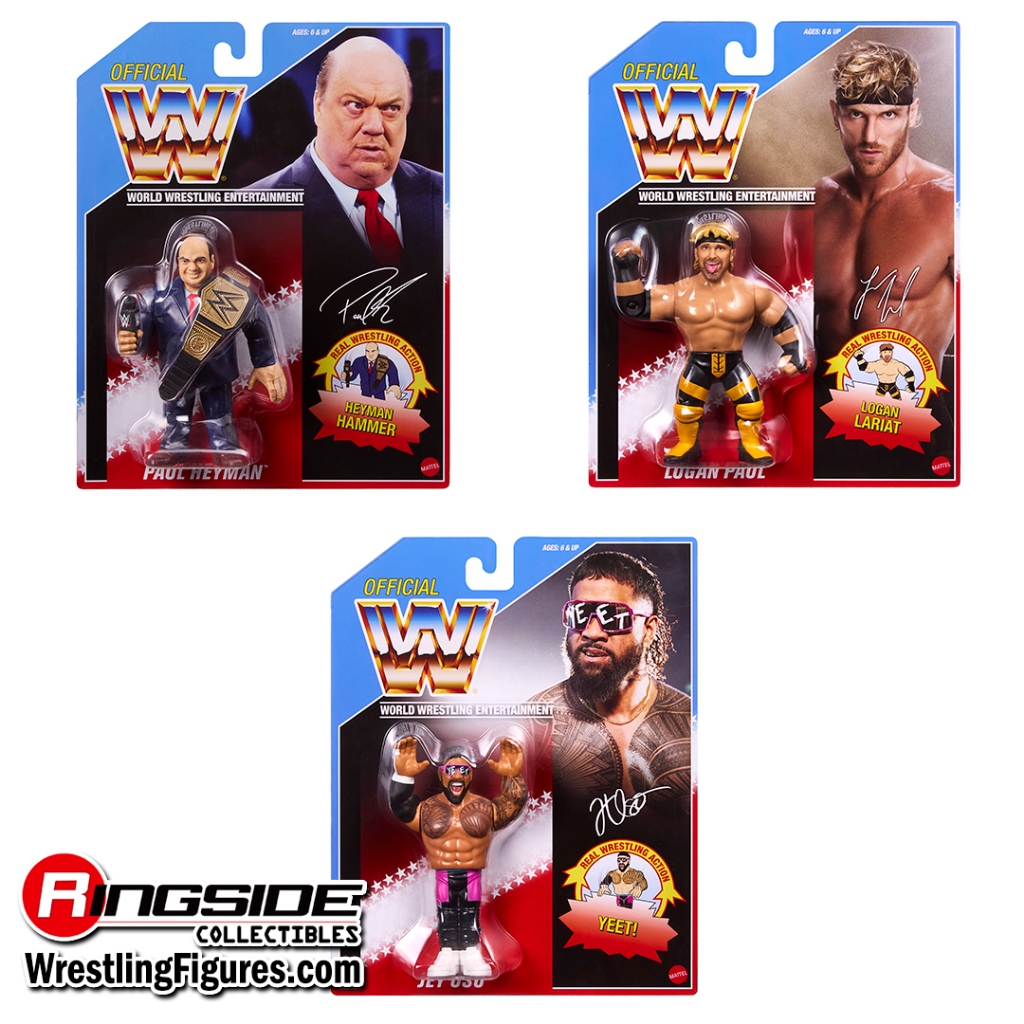 WWE 2026 Retros (Wave 2) Ringside Exclusive - Set of 3 (Paul Heyman, Jey Uso & Logan Paul)